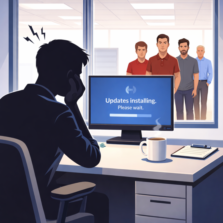 No one clicked anything suspicious. No one changed a setting. Microsoft just pushed an overnight update — and now your accounting software is throwing errors, your case management system won't open, and half your team is at a standstill.