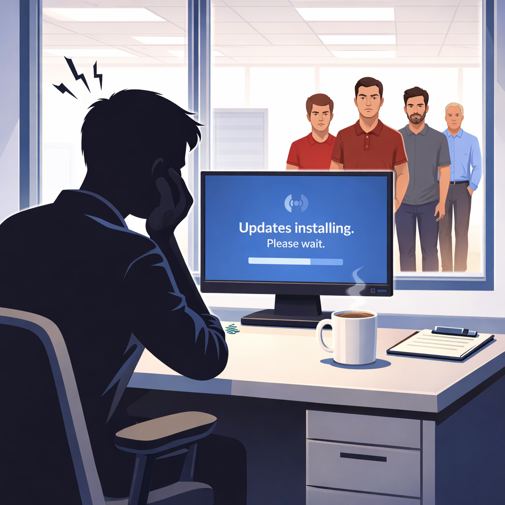 No one clicked anything suspicious. No one changed a setting. Microsoft just pushed an overnight update — and now your accounting software is throwing errors, your case management system won't open, and half your team is at a standstill.